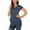 Navy, variant on KIHOUT Summer Women Maternity Clothes Round Neck Short Sleeve Ruffle Fold Pregnant Tops