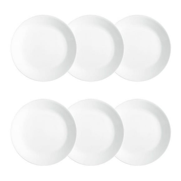 Corelle Winter Frost White 6.75" Glass Appetizer Plate (Set of 6)