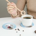 thumbnail image 3 of Leather Coasters with Heat-resistant for Drinks, Puppy Licks Nose -标题2 Round Shape, 3 of 5