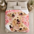 thumbnail image 5 of Cheerful Labrador Collage Pink Roses Hearts, Cozy Pet Portrait Pattern, Warm Flannel Blanket for Living Room and Reading Nook, Dog Lovers Friendship Gift, Pet Lover Home Decor, 5 of 9