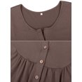 thumbnail image 6 of Women's Plus Size Henley V Neck Button up Tunic Tops Casual Short Sleeve Blouse Shirts, 6 of 7