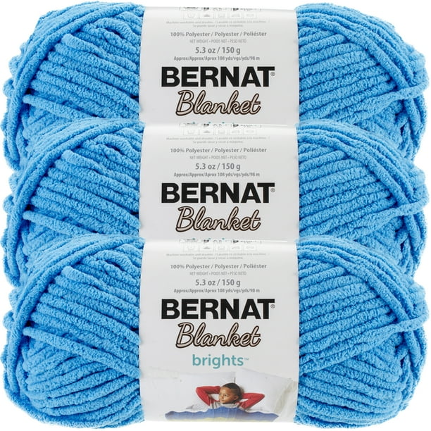 Bernat Blanket Brights Yarn Busy Blue, Multipack Of 3