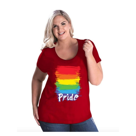 Women's Plus Size Curvy T-Shirt - Rainbow Pride
