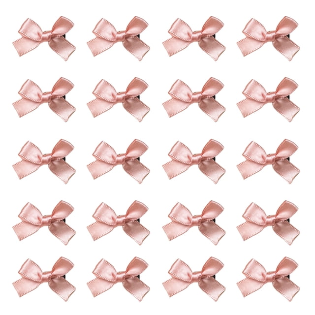 CSChome Hair Pin 20Pcs Girl Bowknot Decor Hair Pin Strong Inner Ribbon Hair Accessory