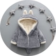 thumbnail image 6 of FAVIPT Girls Fleece Coat Snap Button Animal Ear Fuzzy Long Sleeve Hoodies Casual Cute Fox Sweater Thick Fall Winter Warm Tops Gray,12-18 Months, 6 of 6