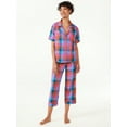 thumbnail image 4 of Joyspun Women's Woven Notch Collar Pajama Top, Sizes S to 3X, 4 of 6