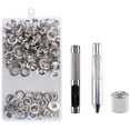 thumbnail image 1 of Ojales de ojales con caja de almacenamiento, kit de herramientas de ojales de latón, arandela de metal artesanal, 12 mm 100 Piezas Methold HA5914-02B, 1 of 6