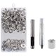 thumbnail image 1 of Ojales de ojales con caja de almacenamiento, kit de herramientas de ojales de latón, arandela de metal artesanal, 12 mm 100 Piezas Methold HA5914-02B, 1 of 6