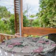thumbnail image 2 of Ambesonne Flowers Boho Fitted Round Tablecloth, Romantic Rose Lilac, 40"- 44" Diameter, Hunter Green Dried Rose, 2 of 5