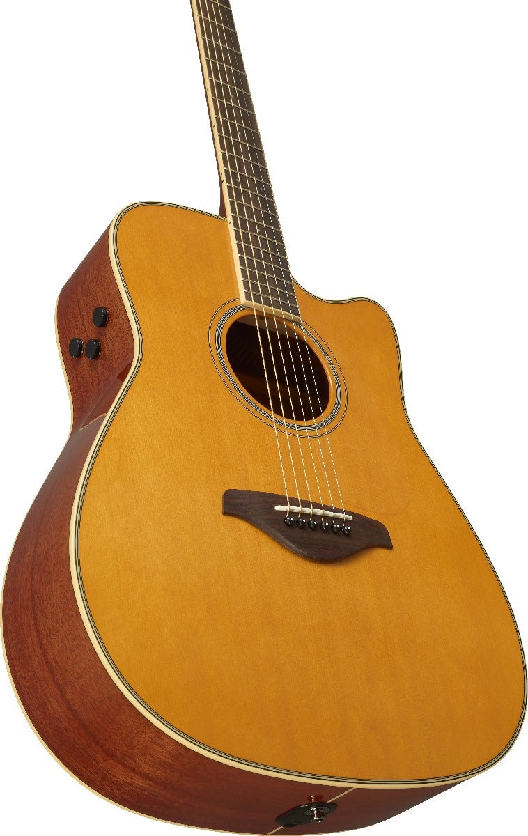 Yamaha FGC-TA TransAcoustic Dreadnought Cutaway Acoustic-Electric Guitar Vintage Tint