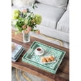 thumbnail image 4 of A & B Home Bohemian Rectangular Capiz Green Tray With Handles 48753, 4 of 7