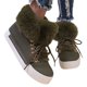 thumbnail image 2 of Botas de nieve para mujer, cortas, largas y peludas, con reborde, para correr, de invierno, estilo vaquero, 2 of 6