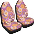 thumbnail image 3 of XYZCANDO Elastic Car Seat Covers Van SUV Truck, Breathable Thick Vehicle Seat Protector 2pcs Stretchy Cloth Daisy Musical Note, 3 of 10