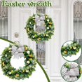 thumbnail image 3 of Spring Front Door Wreath Beautiful Green Handcrafted Wreath Artificial Floral Wreath Spring Summer Wreaths Front Door Fake Flower Wreath Green Wall Window Hanging Decor 18 Inch, 3 of 6