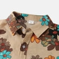 thumbnail image 3 of KDFJPTH Hawaiian Shirts For Men Summer Casual Fashion Floral Printed Short Sleeve Turn-Down Collar Button Fashion Tops Mens Shirts, 3 of 6