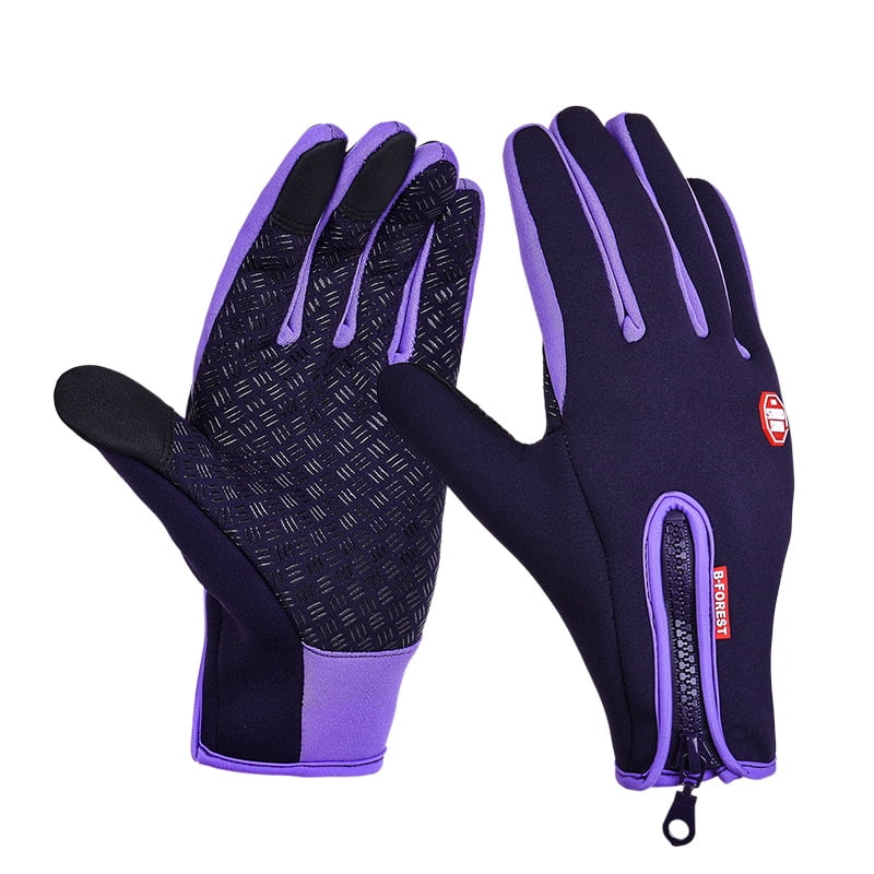 Unisex Skidproof Winter Cycling Fleece Touch Screen Full Finger Gloves Mittens 