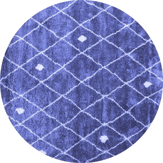 Ahgly Company Machine Washable Indoor Round Persian Blue Traditional Area Rugs, 3' Round