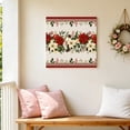 thumbnail image 6 of Canvas Wall Art, Red Poinsettia Christmas Framed Canvas Prints for Bathroom Desk, Xmas Botanical Red Border Rustic Small Gallery Wrapped Wall Decor for Home Office, Gifts, 8"x8" Ship Next Day, 6 of 9