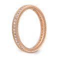 thumbnail image 5 of 14k Rose Gold Round Diamond Eternity Wedding Band Milgrain Edge Ring Size 4.5 - 1/3 Ct., 5 of 5