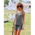 thumbnail image 4 of SMZ Women's Pajamas Sleeveless V Neck Pjs Set Ribbed Knit Summer Loungewear Sleepwear S-XXL, 4 of 6