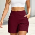 thumbnail image 5 of Tqcoqu Women's Hiking Shorts with Zipper Pockets,Lightweight Quick Dry Golf Shorts for Women Athletic Walking,Wine Women's S-XXL, 5 of 7