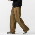 thumbnail image 2 of OSOLU Solid Color Men's New Fall Winter Large Size Retro Workwear Pants Wide Legged Pants Couple Casual Pants Trousers Everyday Comfort Versatile Bottoms, 2 of 6