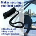 thumbnail image 2 of Better Boat Dock Lines Boat Ropes for Docking 1/2" Line Braided 25 feet Nylon Black 2 Pk, 2 of 5