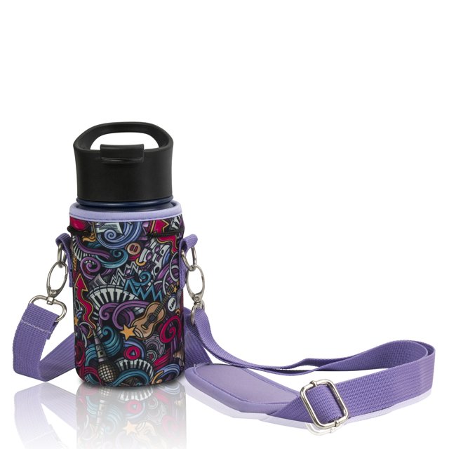 Made Easy Kit Neoprene Water Bottle Carrier Holder with Adjustable Shoulder Strap for Insulating & Carrying Water Container Canteen Flask Available in 5 Sizes