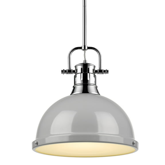 Golden 3604-L CH-GY 1 Light Pendant With Rod