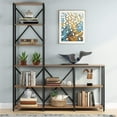 thumbnail image 3 of Tribesigns 9 Shelves Bookshelves, Industrial Etagere Bookcase, 6-Tier Display, Brown, 3 of 6
