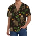 thumbnail image 3 of Disketp Men's Hawaiian Sloth Doing Yoga Print Shirts Button Down Holiday Beach Shirts-Small, 3 of 7