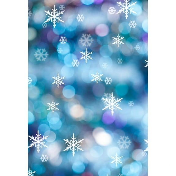 Christmas Photography Backdrops Snowflakes Blue Bokeh Backgrounds for Studio Party Children Kids Portrait Photo Shoot Photoph