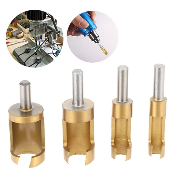 4Pcs Cylinder Type Wood Plug Drill Wood 6-16Mm Woodworking Hole Opener Bit