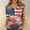 Multicolor, variant on 250th Anniversary Shirt for Women 1776-2026 - Sparkly Drip American Flag V-Neck 3/4 Sleeve Tee - Patriotic Glitter Independence Day Graphic Top Beige S
