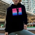 thumbnail image 2 of Distressed Pink and Blue Color Block with Shadow of a Swinging Golf Player, Golfing or Golfer Themed Merch Gift, Navy Blue Hooded Sweatshirt or Hoodie, 3XL, 2 of 5