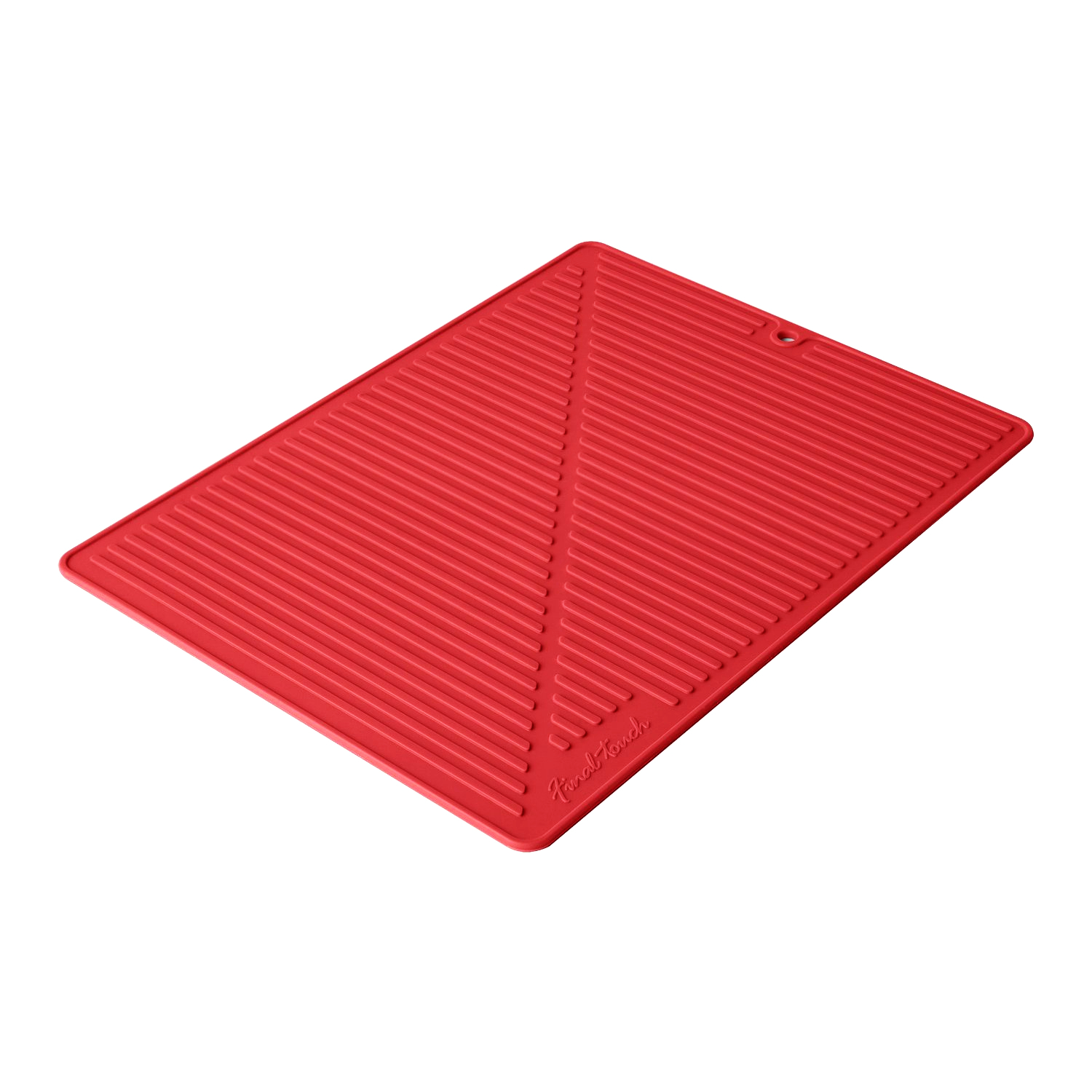 final touch fta18809 silicone glass drying mat, 32cm x24cm, red