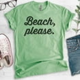 thumbnail image 2 of Beach Please T-Shirt, Unisex Women's Men's Shirt, Cute Beach Shirt, Vacation T-shirt, Vacay Shirt, Heather Apple Green, Medium, 2 of 6