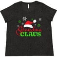 thumbnail image 3 of Inktastic Grandma Claus with Christmas Santa Hat and Snowflakes Women's Plus Size T-Shirt, 3 of 5