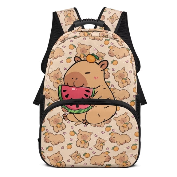 XYZCANDO Cute Capybara 17 Inch Kids Backpacks for Preschool with Adjustable Strap Large Capacity School Backpack Cute for Elementary School Students