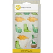 Wilton Dinosaur Royal Icing Decorations, Green and Orange, 12-Pieces