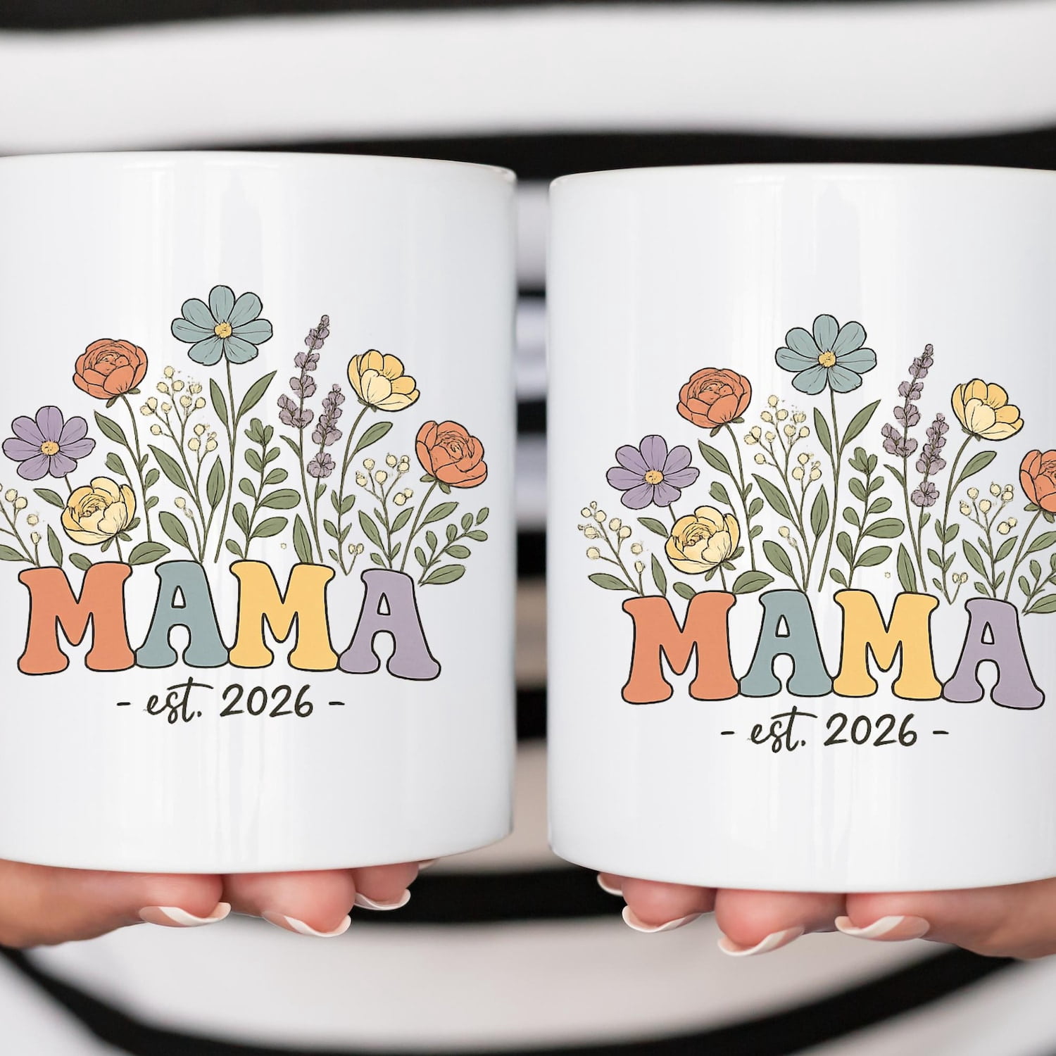 Floral Mama Est 2026 Gift Mug Cute Pregnancy Announcement Coffee Cup For Expecting Mom New Mother Baby Reveal Present Idea Lovely Keepsake