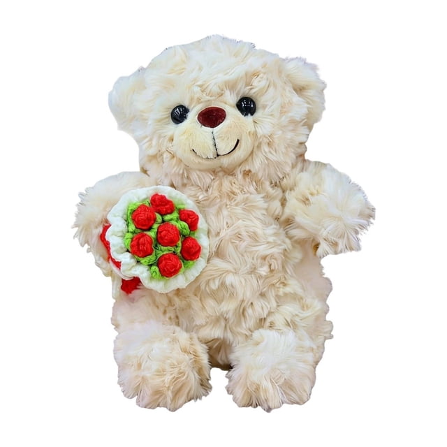 Almohada de La Serie Flower Teddy Bear