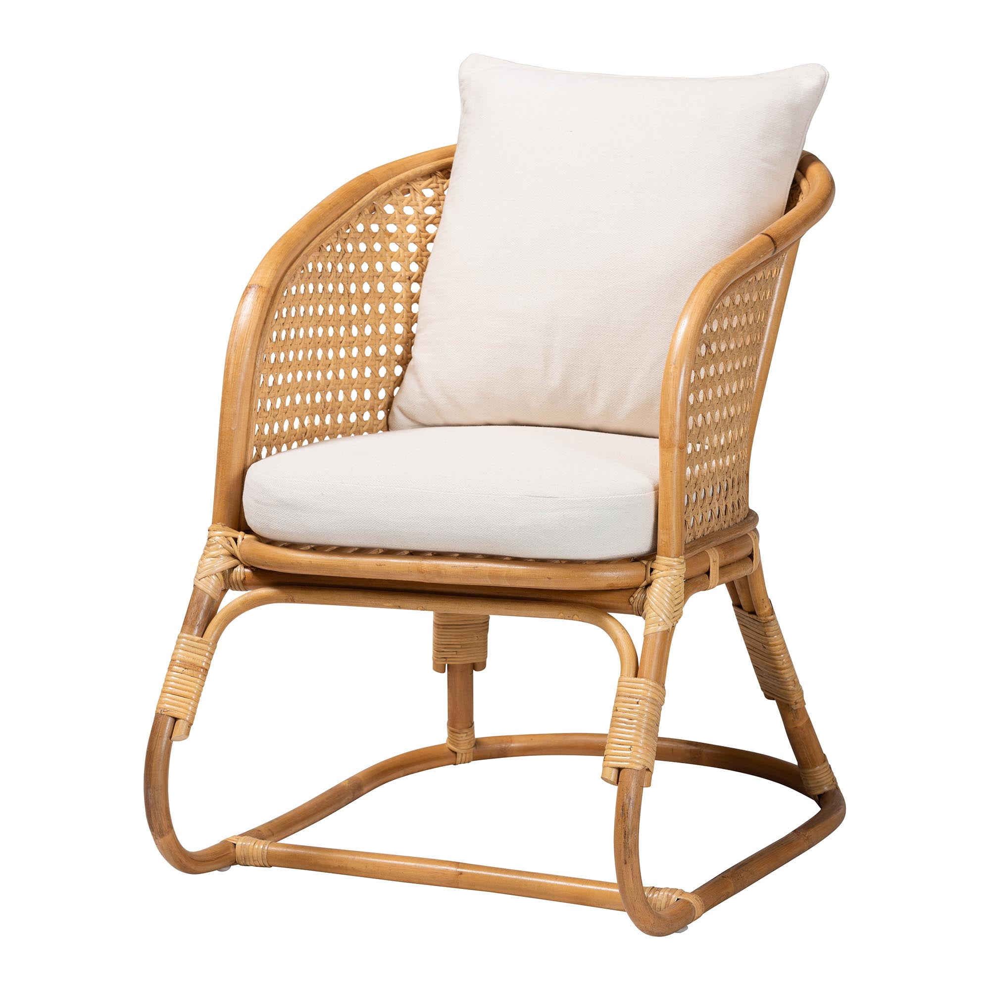 bali & pari Niko Boho Arm Chair, Light Honey