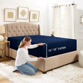 thumbnail image 2 of Empyrean Bedding Fitted Sheet Queen Size - Soft Microfiber Queen Fitted Sheet Only - Moisture Wicking Fitted Bed Sheets Fits Up to 16 Inches Deep Pocket - Shrinkage & Fade Resistant - Navy Blue, 2 of 5