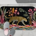 thumbnail image 3 of 1pc Leopard among Flowers Absorbent Non-Slip Bathroom Thickened Flannel Rug Decor,Soft,Quick Drying,Suitable For Indoor/outdoor Use,Bathrooms,Bedrooms,Kitchens,Terrace,Laundry Rooms,16"x24", 3 of 9
