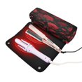 thumbnail image 3 of Hair Tool Organizer Bag with Heat Resistant Mat Removable Travel Storage Case for Hot Air Brushes Curling Irons Red Roses and Hearts Pattern, 3 of 8