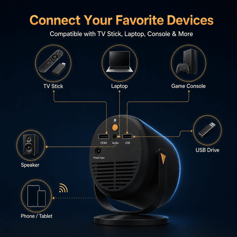 Vamvo VF21 Native 1080P Portable Mini Projector photo 3