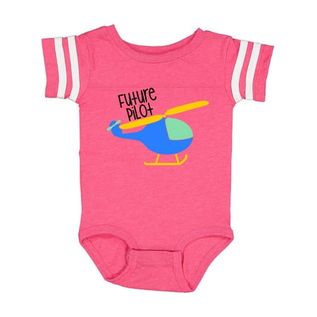 

Inktastic Future Pilot Cute Blue Helicopter Gift Baby Boy or Baby Girl Bodysuit