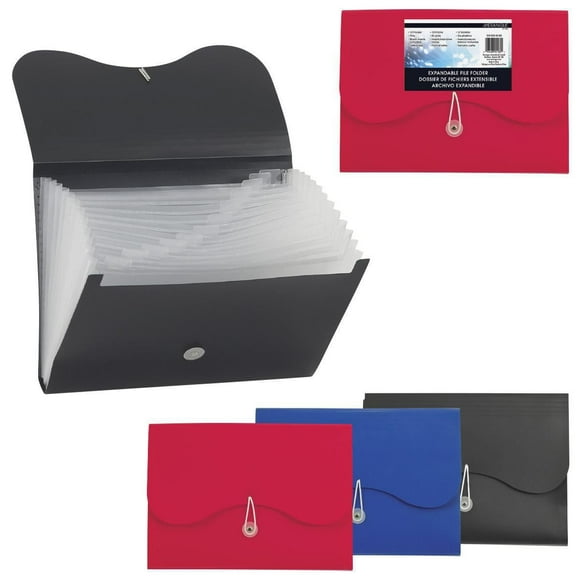 Classeur extensible en polyéthylène à 13 pochettes, paq./2