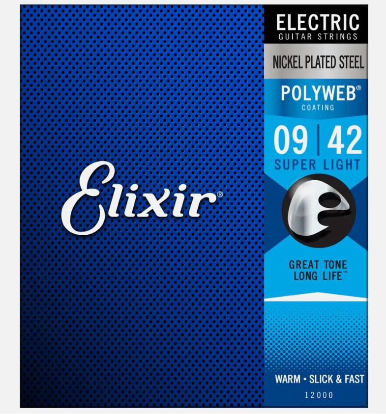 6 Sets! Elixir POLYWEB Nickel Electric — 12000 Super Light .009-.042